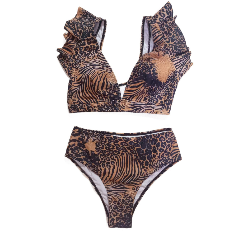 Women's Printed High Waist Bikini Two Piece Sexy Separate Swimwear