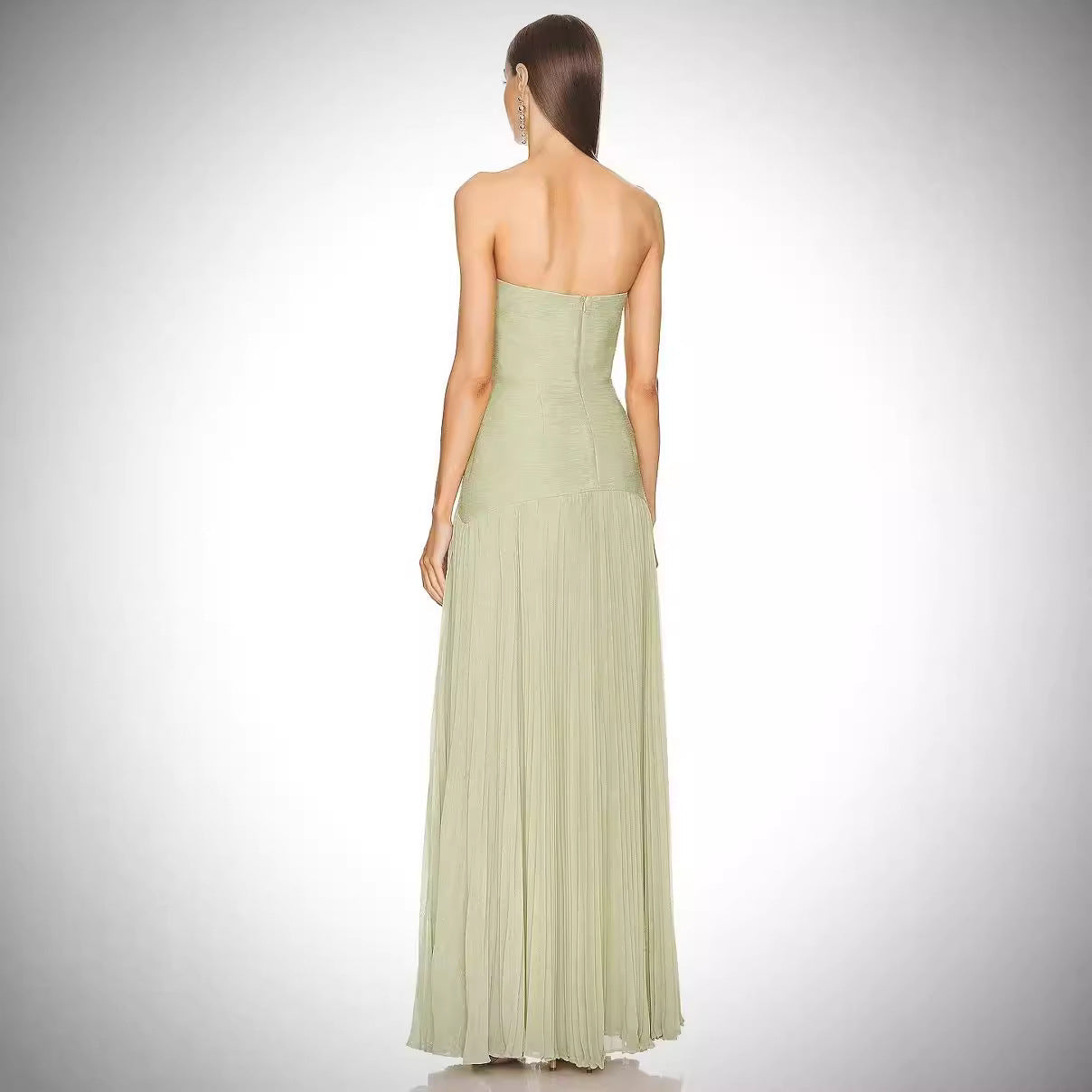 Ribbed Pleated Tube Dress