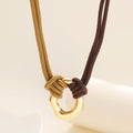 Vintage Round Rope Handmade Knot Choker Geometric Pendant