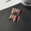 Long pointed hand-painted pinched engraved handmade