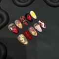 Handcrafted Knead Carving Hand Painted Patch Press on Nails Advanced Sense