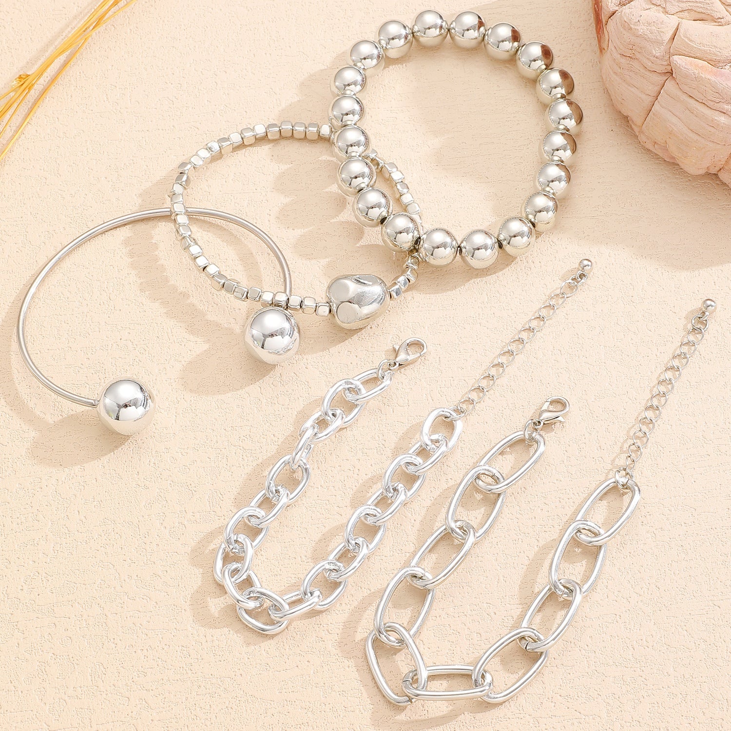Chain Circle Bracelet Set Fashion Minimalist Niche Design Adjustable Multi-Layer Bracelet