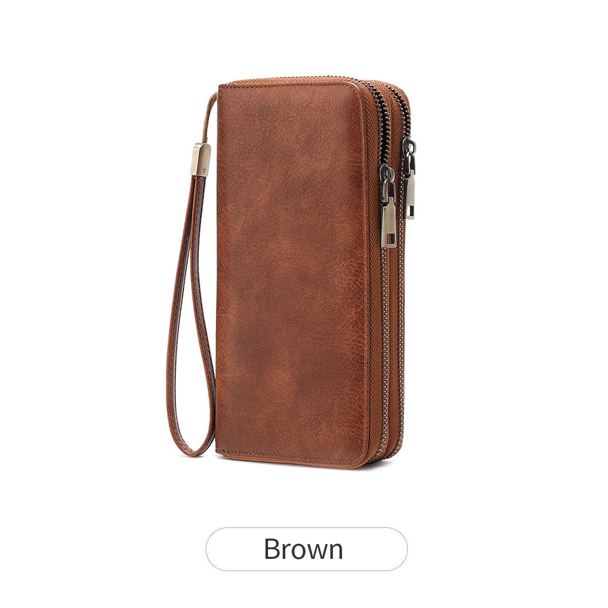 RFID anti-theft brush, women's long wallet, retro cow pattern organ card bag, large capacity clutch bag.