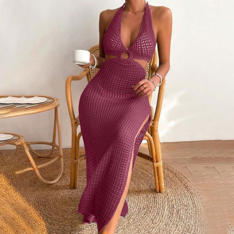Women¡¯s Summer Sexy Knitted Hollow-Out Beach Cover-Up ¨C Sheer Bikini Kimono, Sun Protection Mesh Dress