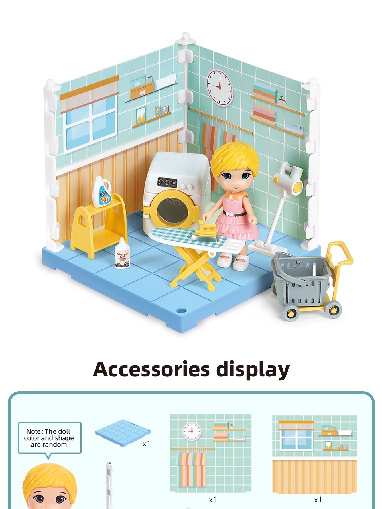 Mini Home Accessories DIY Doll House Furniture Assembly Model Simulated Bedroom Kitchen Decoration Pretend Play Toy Girl Gift