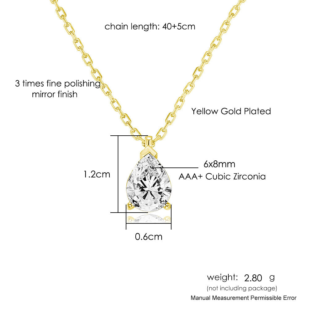 Single Zircon Pendant Necklace new