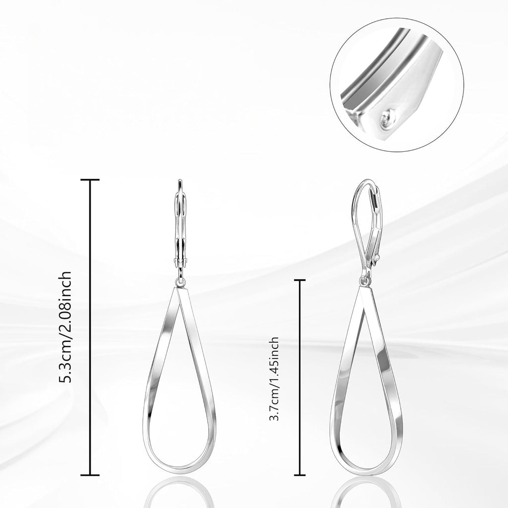 Gold Earrings for Women Hypoallergenic Leverback Drop Dangle Earrings Trendy 14K Gold Plated Twisted Spiral Teardrop Rhombus Heart Dangle Earring for Women Dainty Fashion Jewelry Gifts