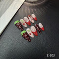 Hand Painted Pinch Strawberry Cherry HandmadePress on Nails Wholesale