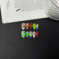 Original Handcrafted Colorful Carved Petals Press on Nails Handcrafted