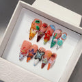 Popular Handmade Press on Nails 3D Carving French Ladybug 3D Flower