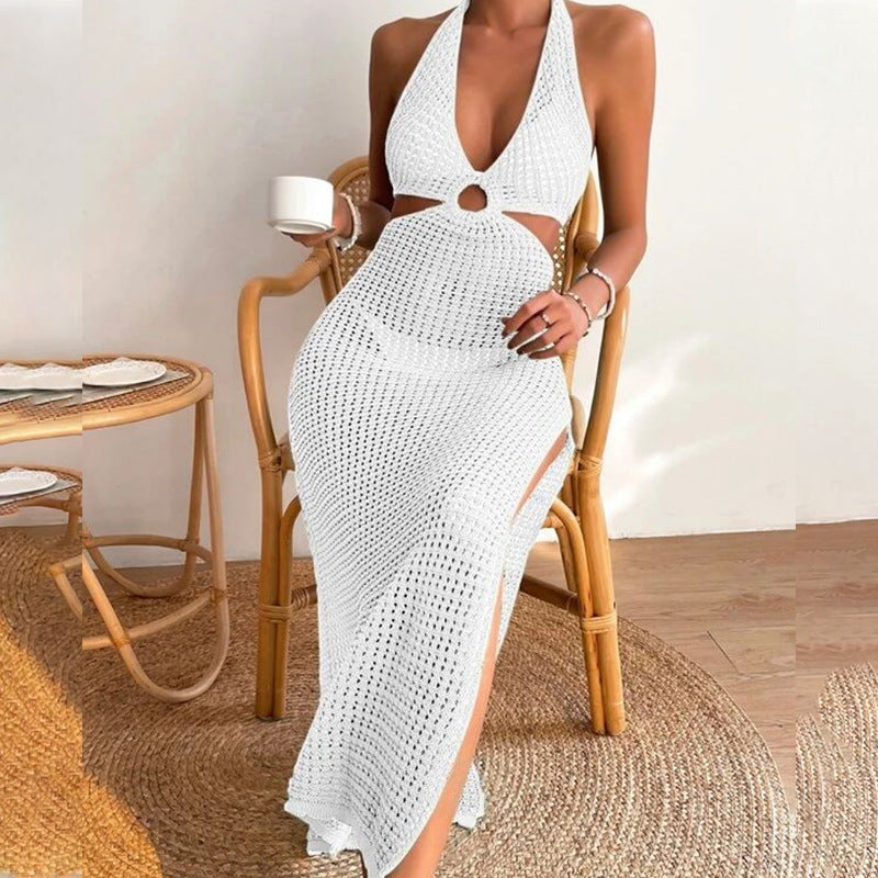 Women¡¯s Summer Sexy Knitted Hollow-Out Beach Cover-Up ¨C Sheer Bikini Kimono, Sun Protection Mesh Dress