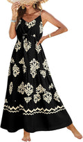 Summer Dress Casual Women's Bohemian Sleeveless Print Long Layered Long Dress Beach Dress