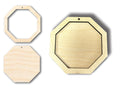 Unfinished Wood 2 Layer Octagon Shadowbox Shape | DIY Craft Cutout | up to 46" DIY