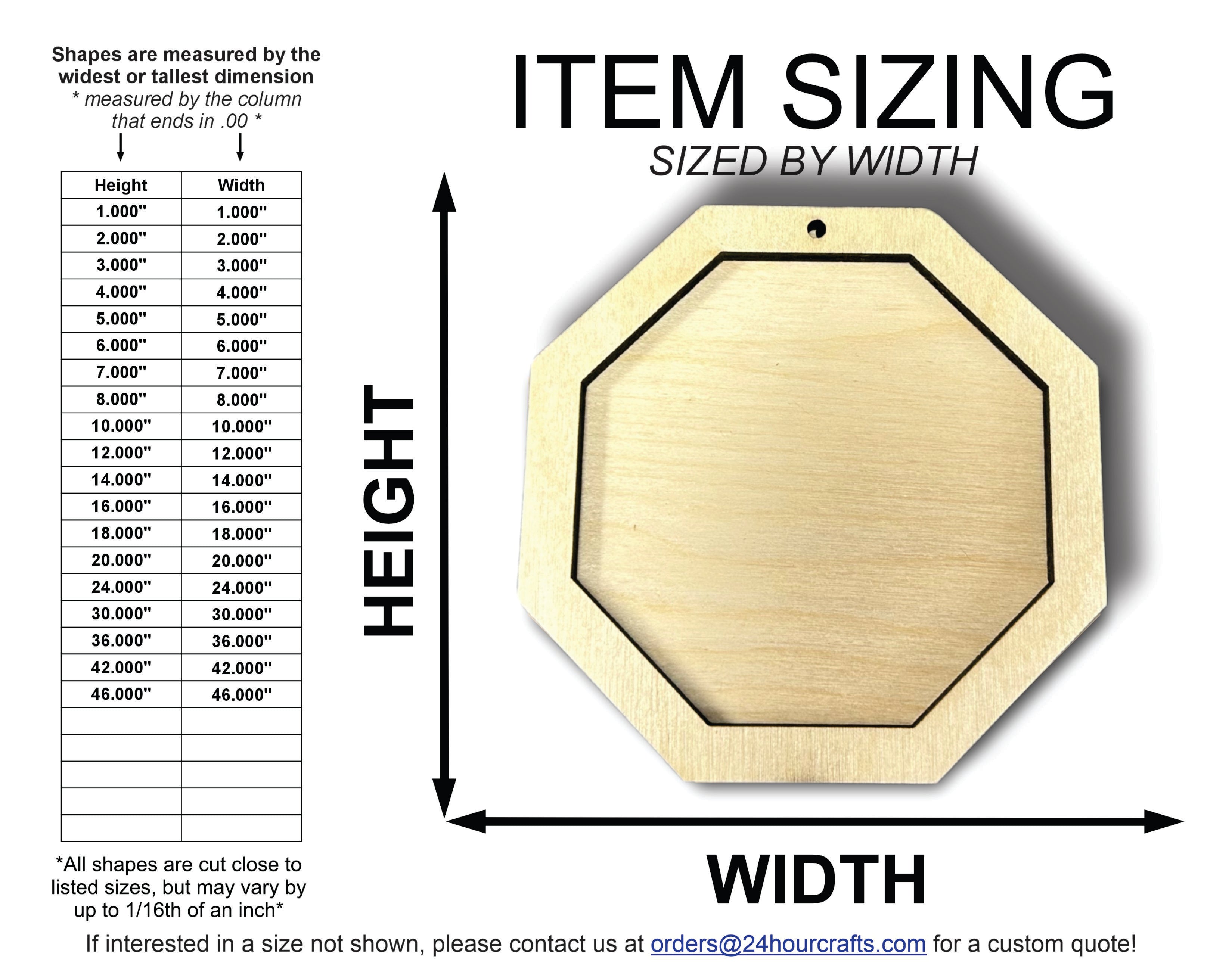 Unfinished Wood 2 Layer Octagon Shadowbox Shape | DIY Craft Cutout | up to 46" DIY