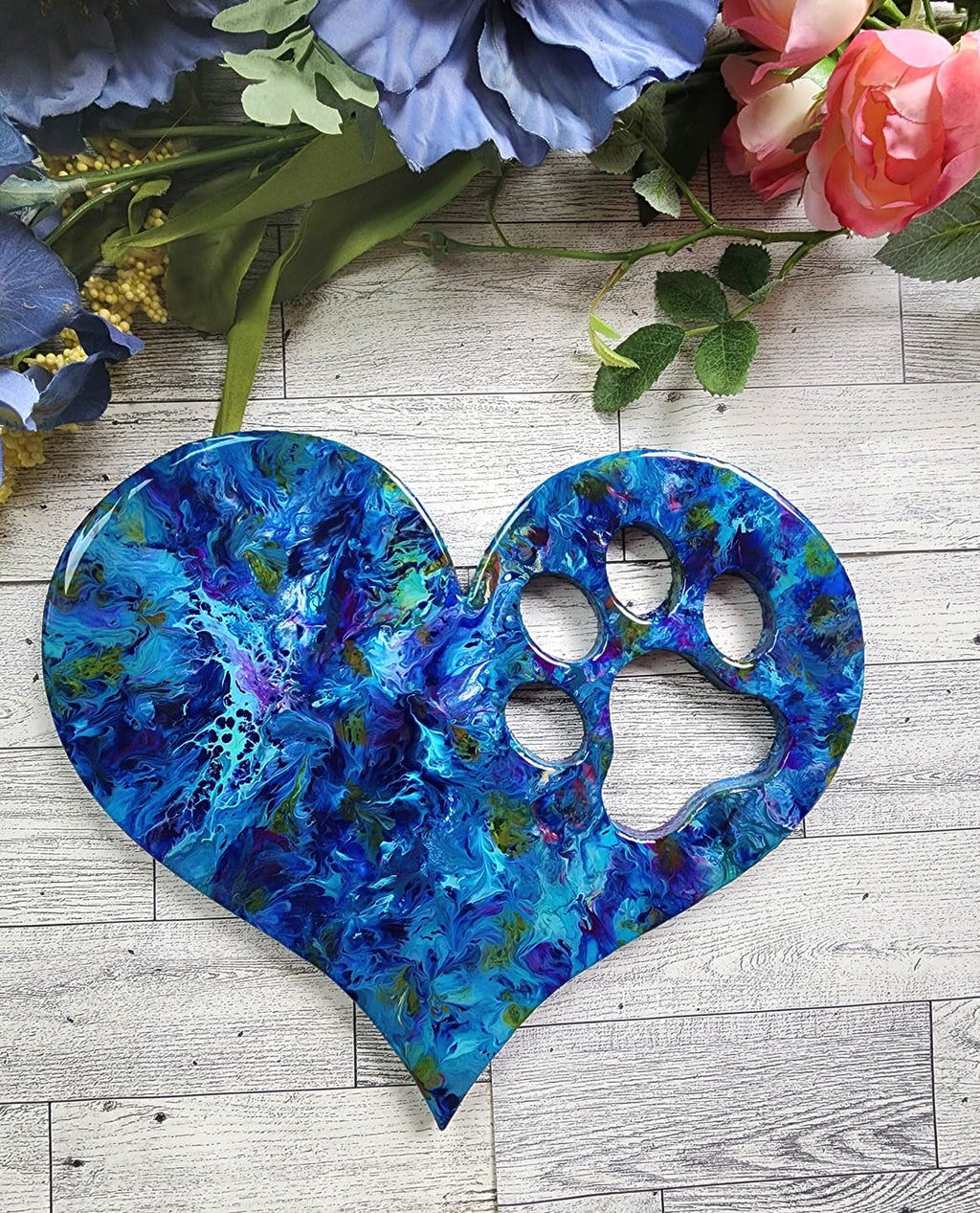 Unfinished Wood Pawprint Heart Shape | Valentine's Day | Pet | DIY Craft Cutout | Up to 46"