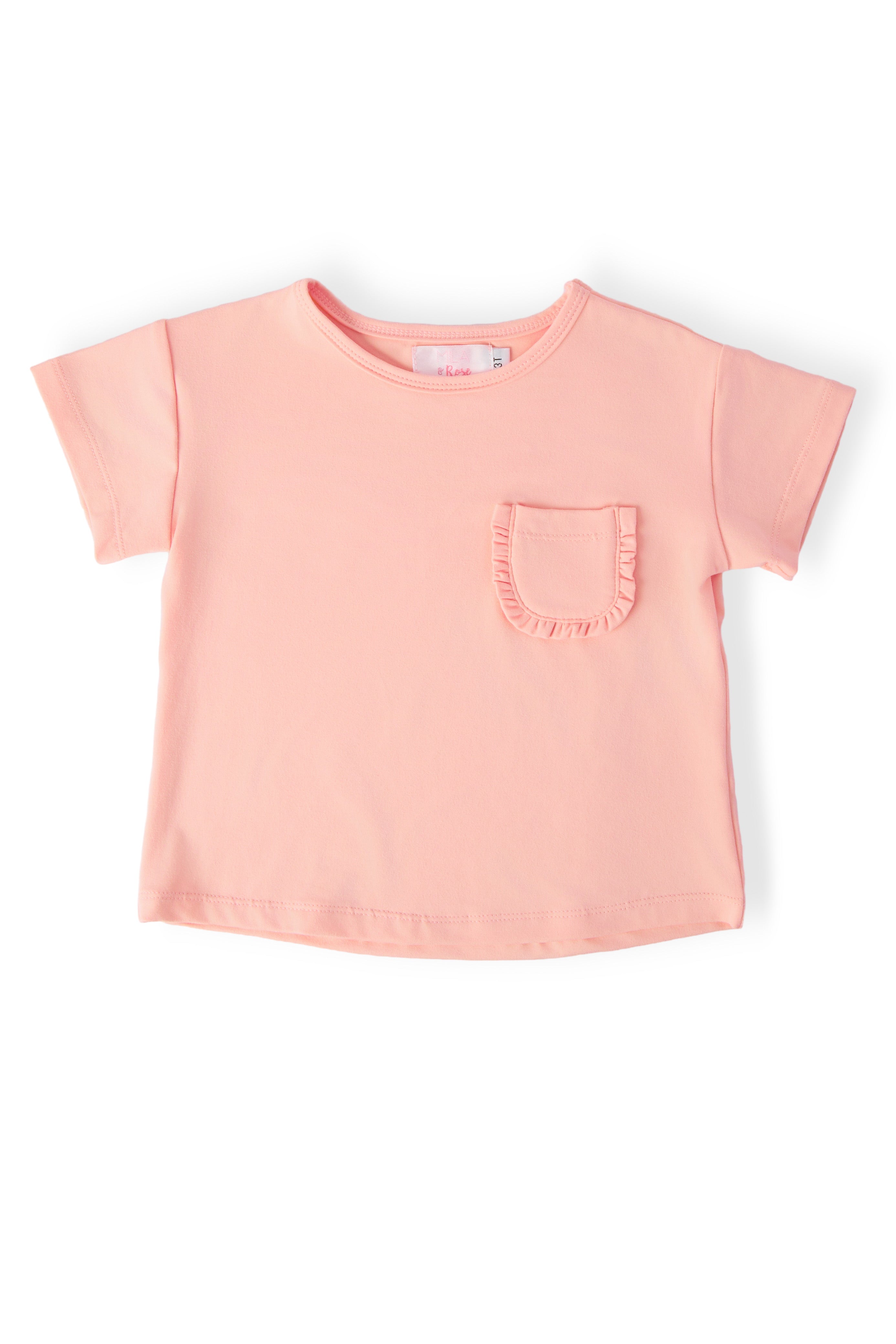 Peach Ruffle Pocket Tee