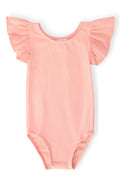 Peach S/S Flutter Sleeve Leotard