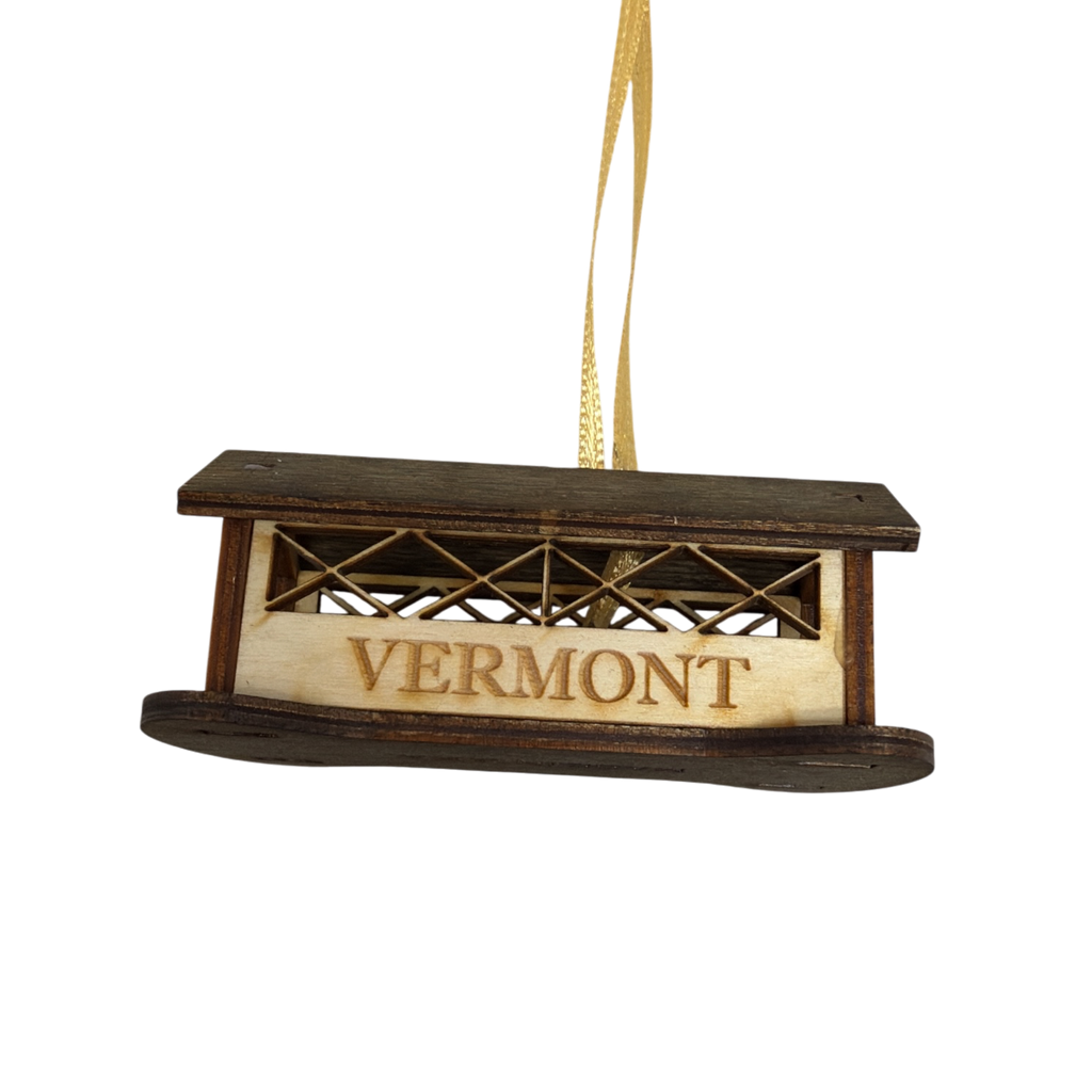 Wooden 3D Vermont Covered Bridge Ornament