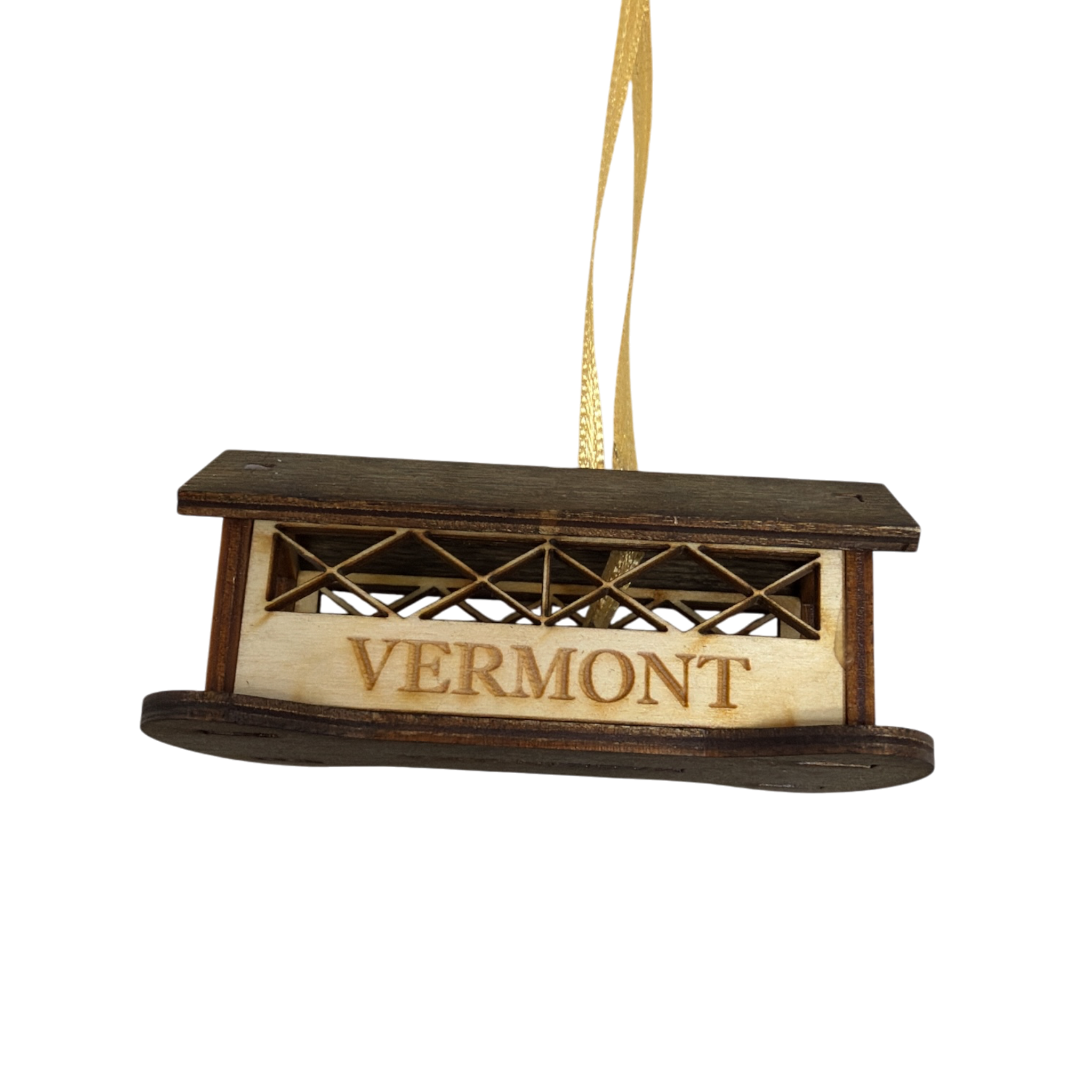 Wooden 3D Vermont Covered Bridge Ornament