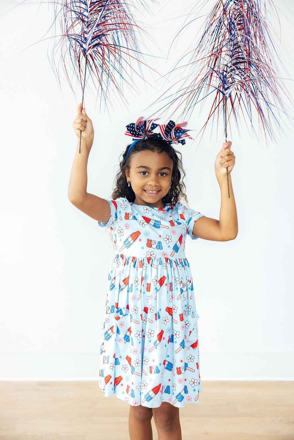SALE Proudly Patriotic S/S Pocket Twirl Dress