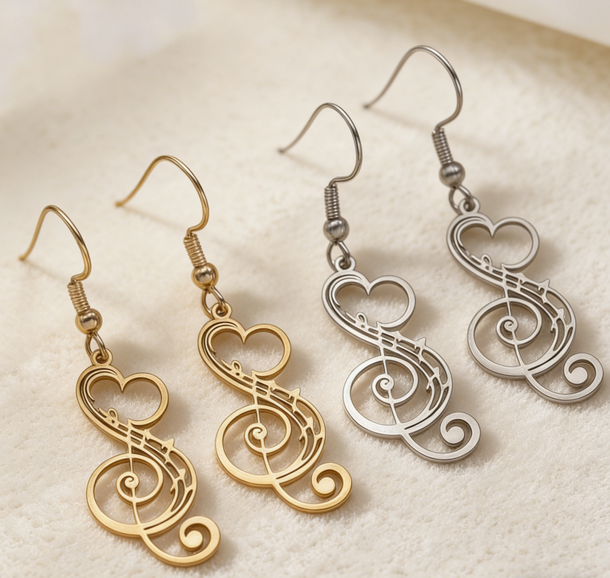 Music Festival Note Hollow Earrings