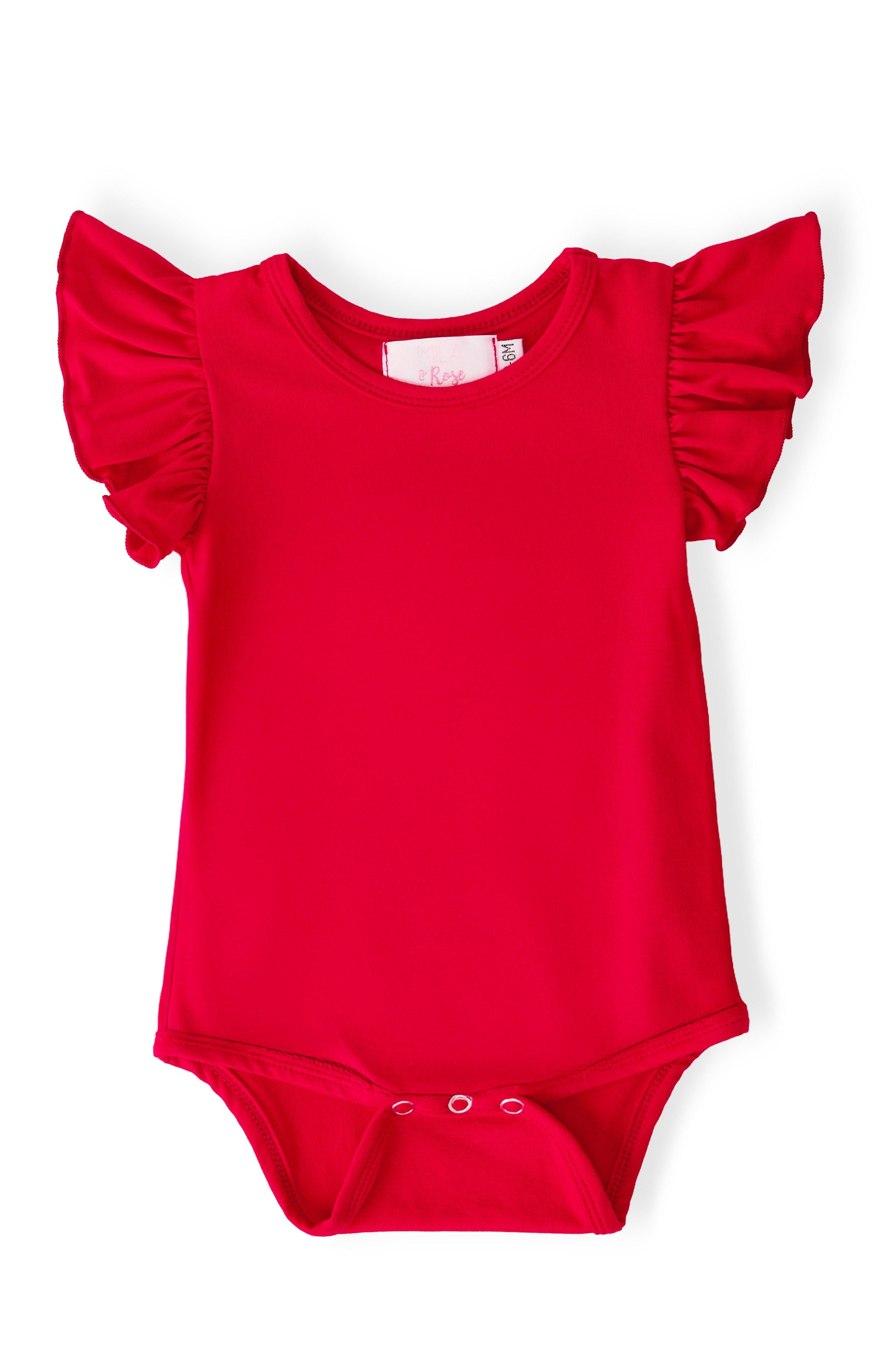 Red S/S Flutter Bodysuit