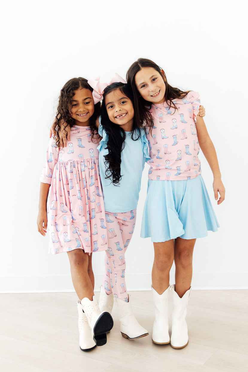 Ribbons & Rodeos 3/4 Sleeve Pocket Twirl Dress