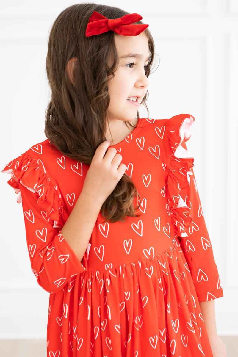SALE Roses are Red Ruffle Twirl Dress