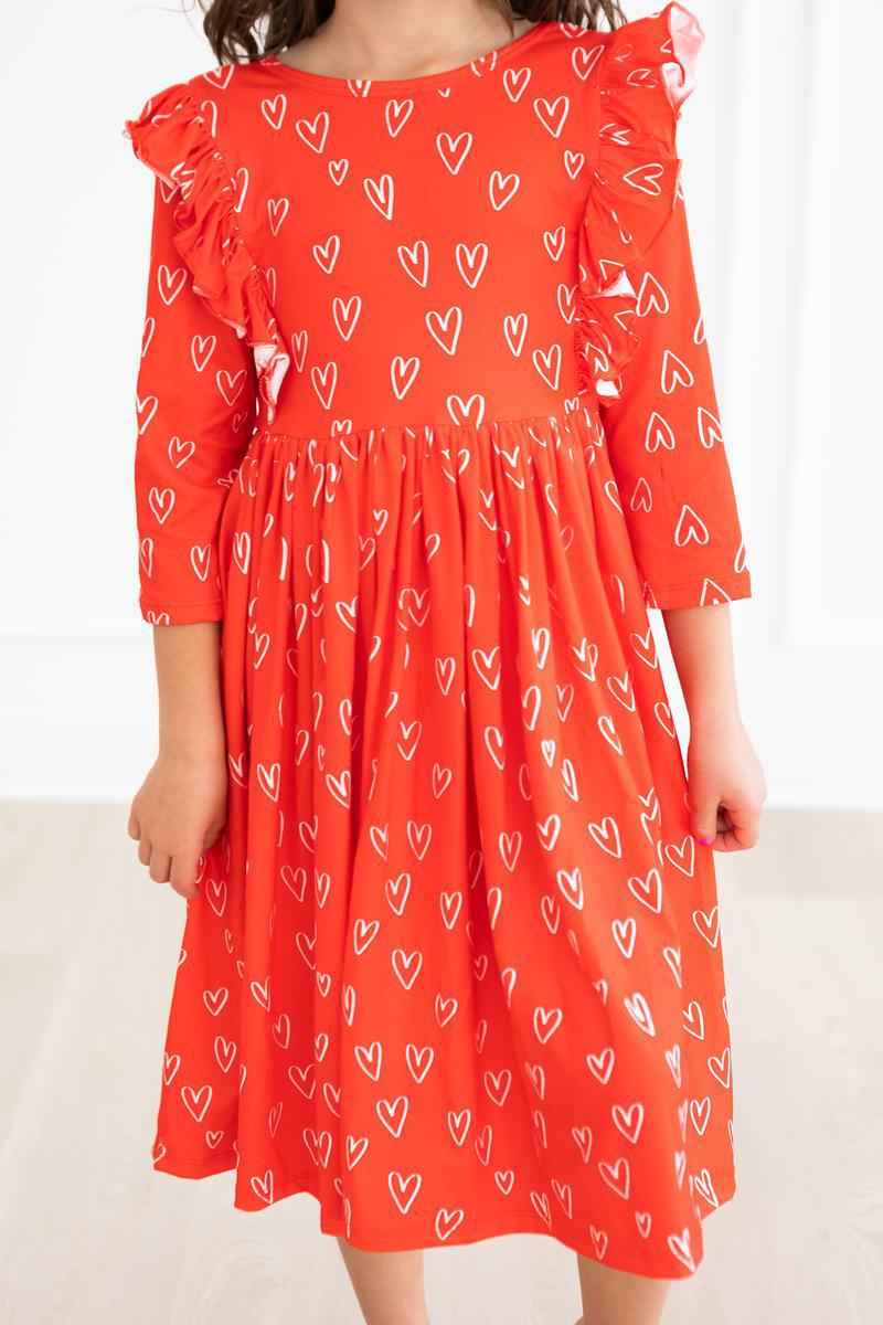 SALE Roses are Red Ruffle Twirl Dress