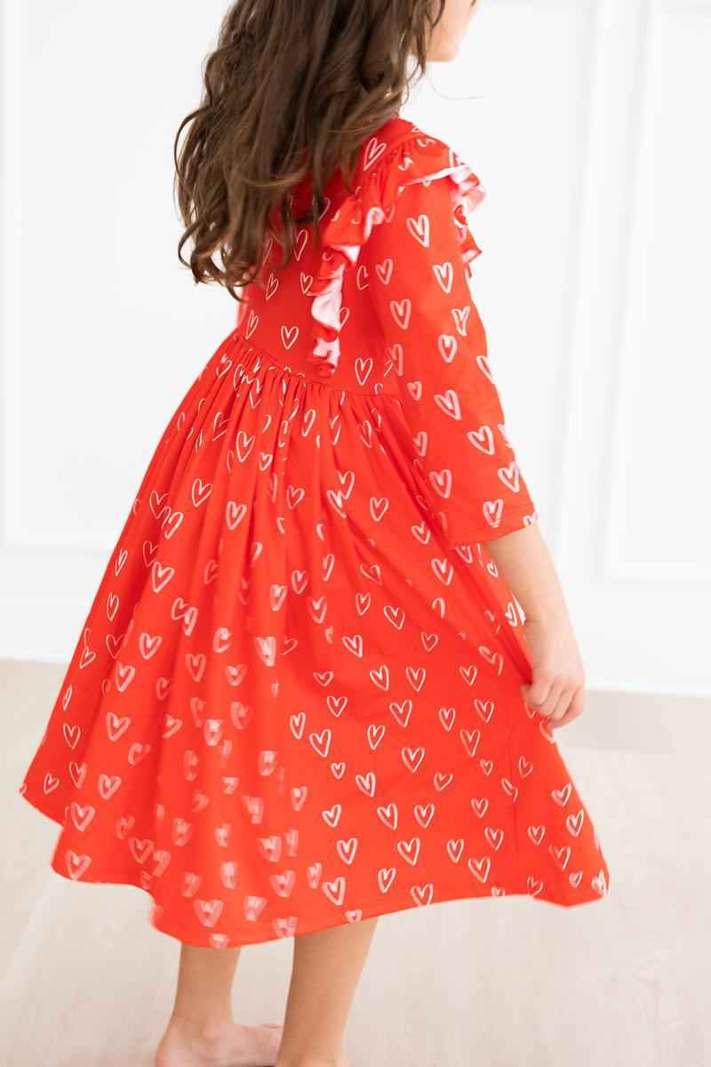 SALE Roses are Red Ruffle Twirl Dress