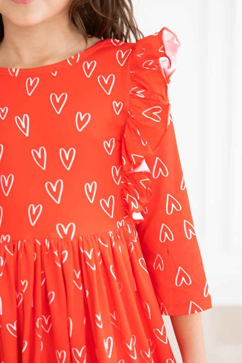 SALE Roses are Red Ruffle Twirl Dress