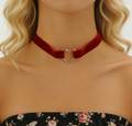 Short Choker with Leopard & Heart Pendant