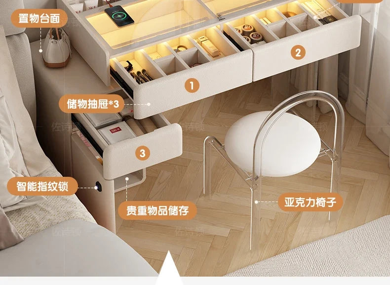 Makeup Dressing Vanity Table Accessories Storage Modern Vanity Table Bedroom Table De Maquillage Avec Miroir Bedroom Furniture