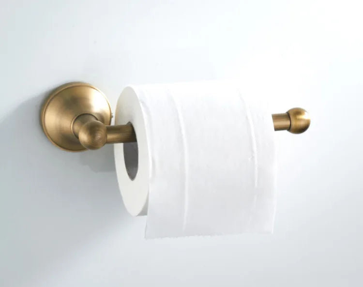 Bathroom Accessories Antique Brass Wall Mounted Toilet Paper Holder Towel Ring Robe Coat Hook Bathroom Hardware