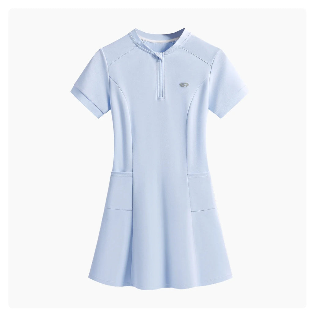 DRUR Elegant Tennis Dress Women Summer Lightweight Quick Dry Sports Dress Back Hollow Out Golf Wear Yoga Clothing Sportswear New