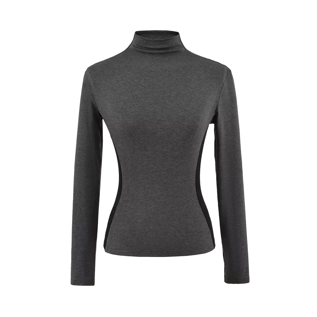 Women's High Neck Slim Fit Fleece Base Layer Top