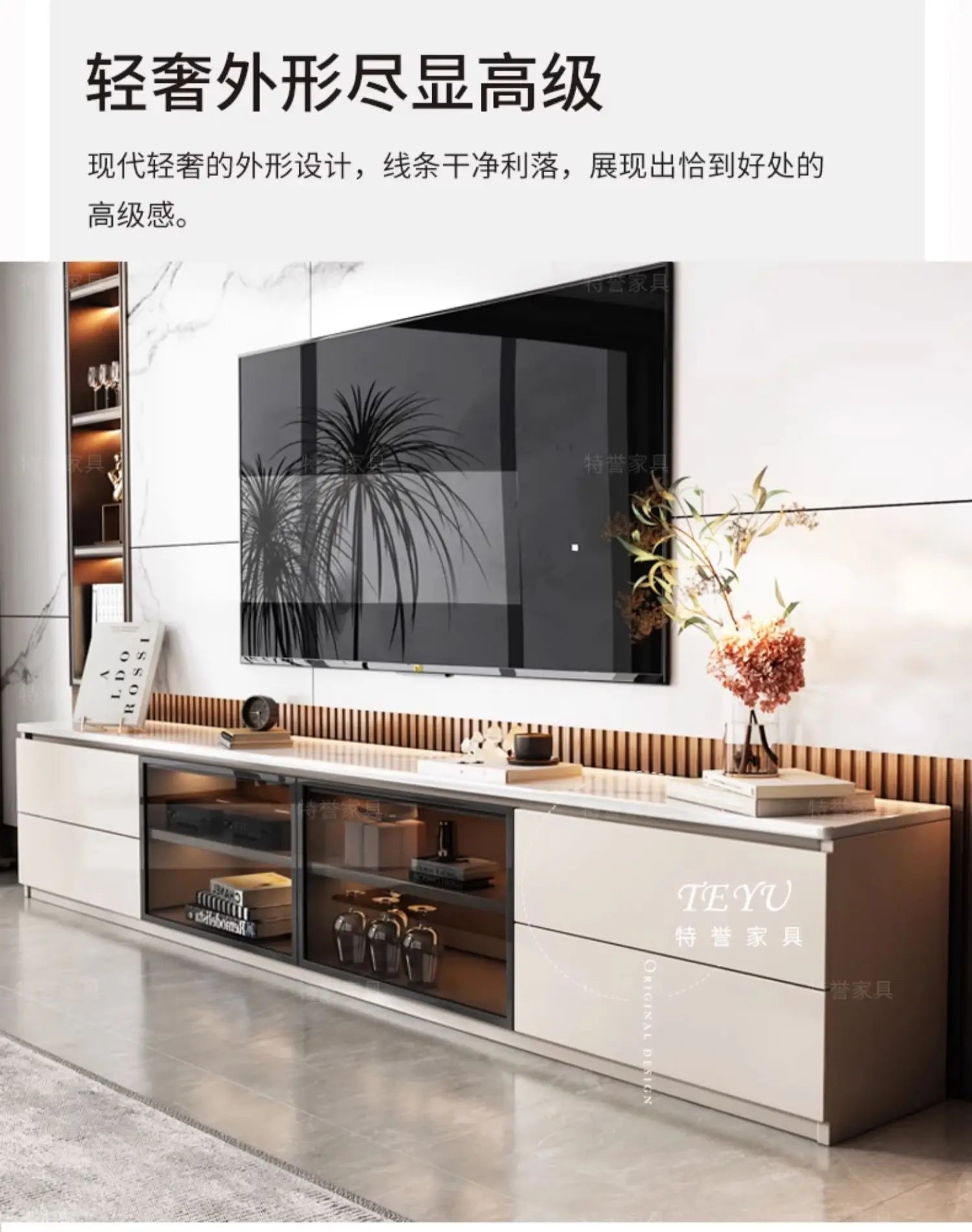 Living Room Cabinets Decoration Simple Display Cabinet Drawers Storage Vitrinas De Cristal Y Madera Para Salon Home Furniture