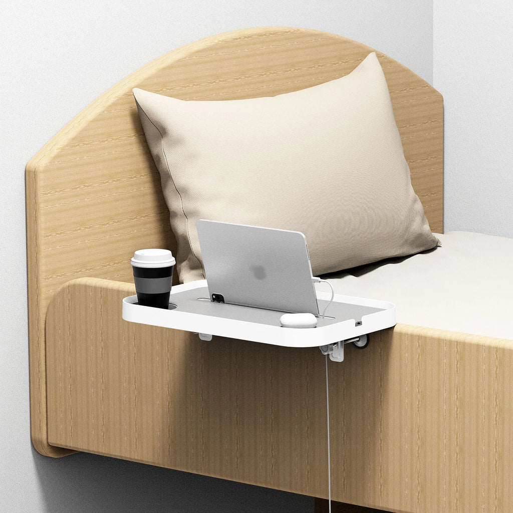 Bedside Shelf for Bed Bedside Storage Tray for Bedroom Accessories Detachable Organizer Bedside Tray Table Tablet / Phone Holdel
