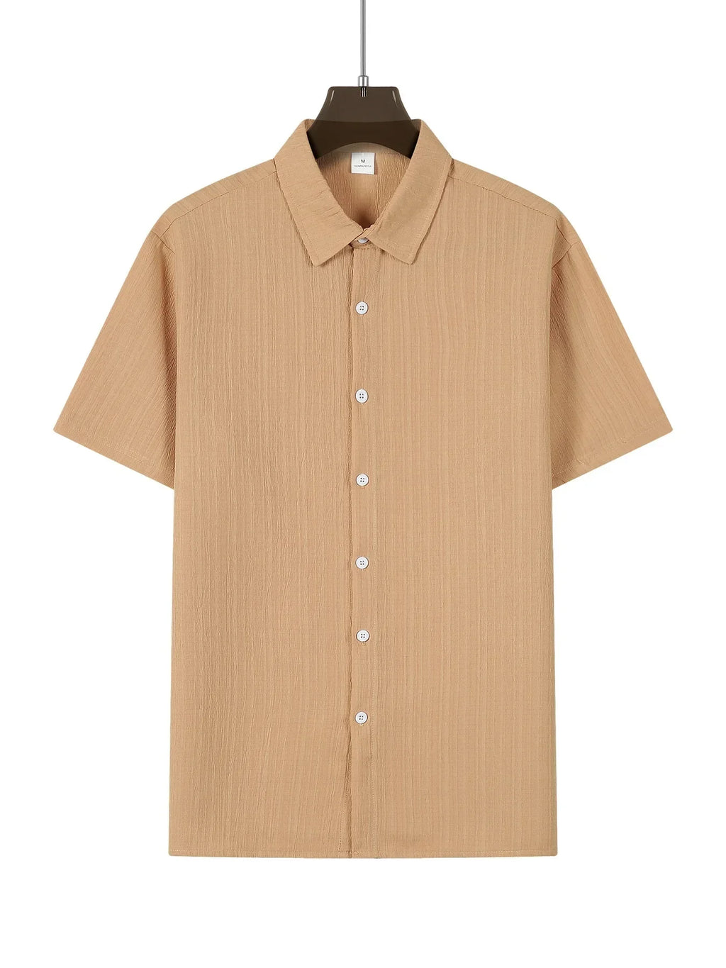 Shirt  Hawaiian Shirt Short Sleeve Cardigan Striped Lapel Solid Color All-match Breathable Quick Drying Men's Casual Shirt