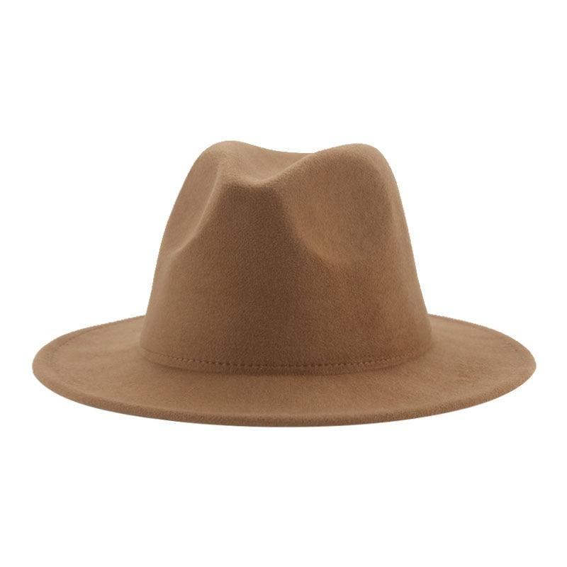 Women Luxury Fedora Hat Women Fedora Hat Women Solid Wide Brim Winter Men Hat Retro Wide Autumn Unique Style Men Hat Vintage Brown Formal Wedding Fedora Hats