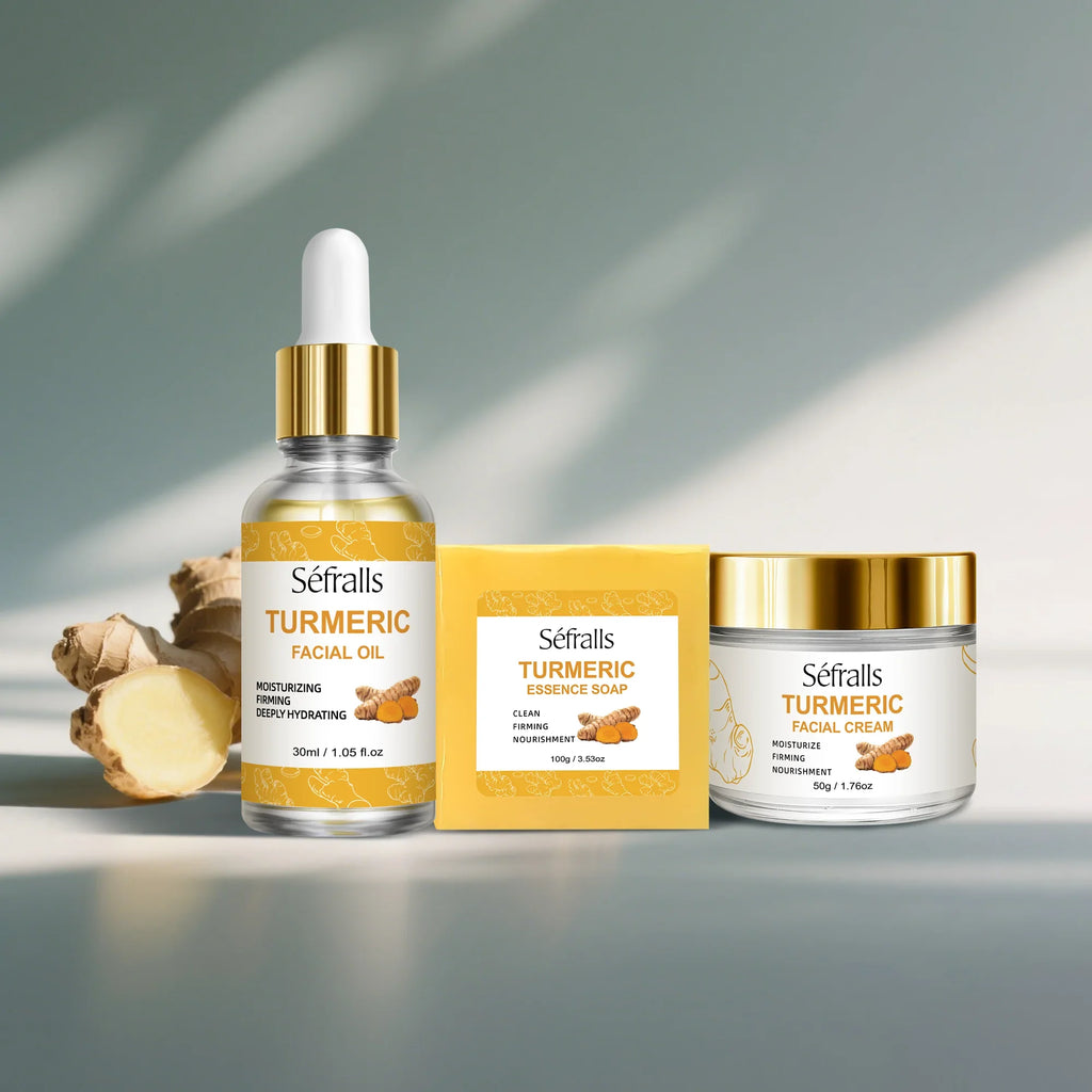 Séfralls Turmeric Skincare Set for All Skin TypesFirming moisturising deep cleansing anti-wrinkle nourishing blemish reduction