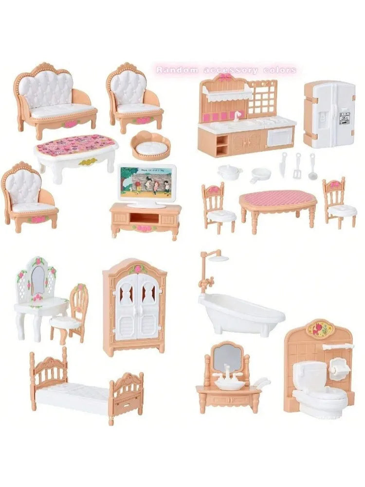 1:12 Miniature Furniture Set For Dollhouse - Bedroom, Living Room, Kitchen, Bathroom Accessories - Perfect Holiday Gift