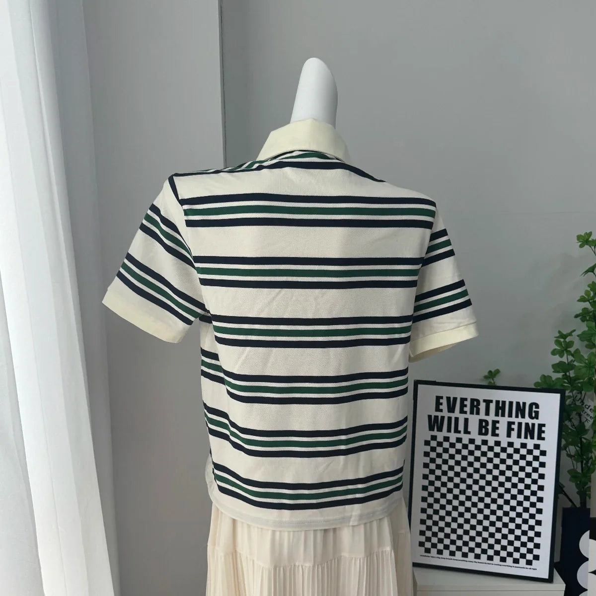 Hirsionsan Polo Neck T Shirt Women Soft Chic Tees 95% Cotton Jumper Clothes Loose Casual Pullover 2025 Summer New Crop Tops