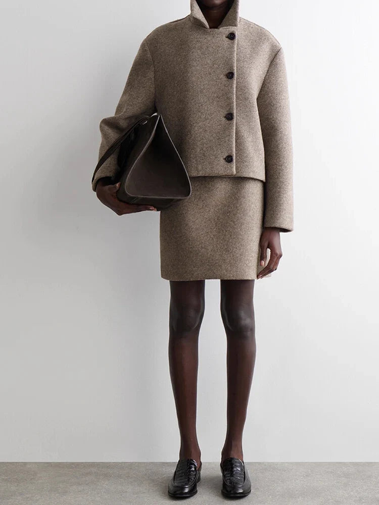 Women's Brown A-Line Midi Skirt