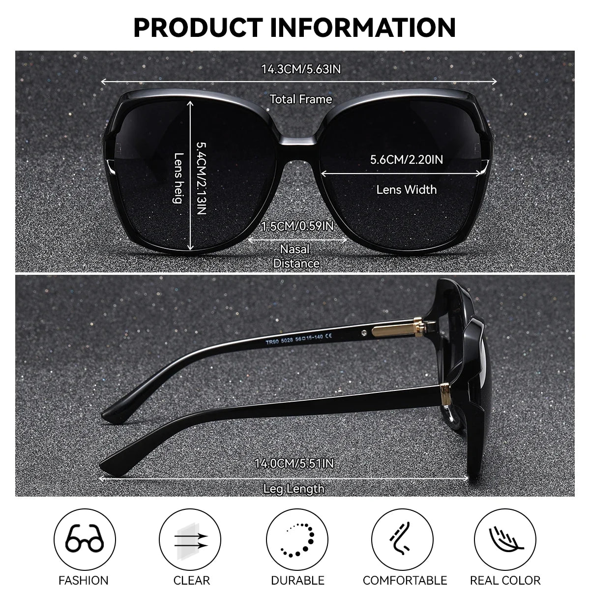 BARCUR Women’s Gradient Butterfly Frame Polarized Fashionable Sunglasses – Trendy Elegant Large PC Elliptical Design with UV400 Protection for Summer Travel Beach Shopping & Summer Style – White Gift Box Included