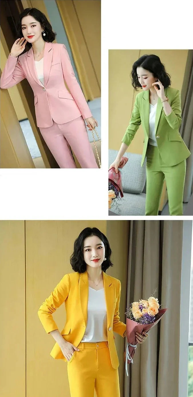 Pant 2 Piece Outfit 2024 Summer Womens Matching Sets Pants Elegant High Quality Blazer Suit Set Of Two Fashion Pieces For Women