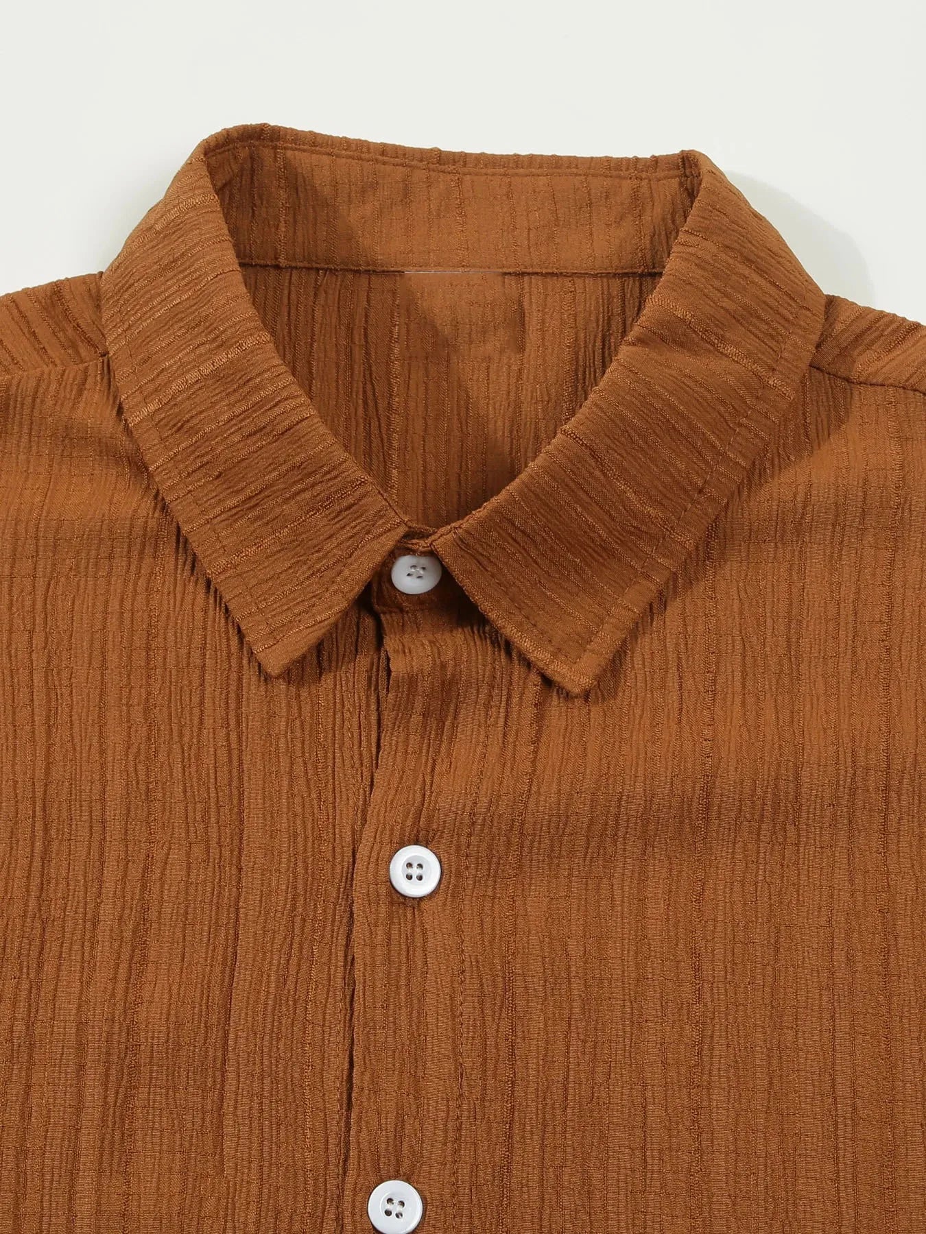 Shirt  Hawaiian Shirt Short Sleeve Cardigan Striped Lapel Solid Color All-match Breathable Quick Drying Men's Casual Shirt