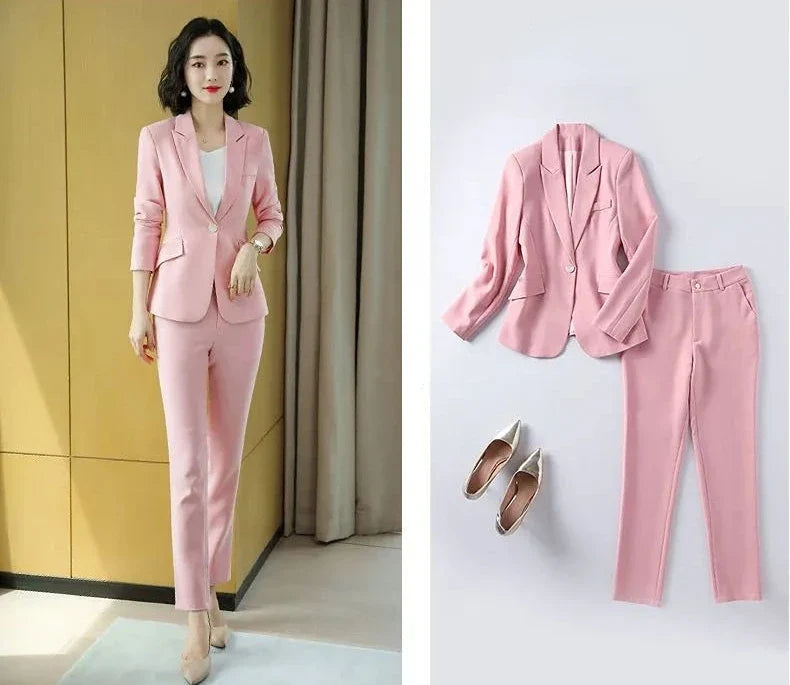 Pant 2 Piece Outfit 2024 Summer Womens Matching Sets Pants Elegant High Quality Blazer Suit Set Of Two Fashion Pieces For Women