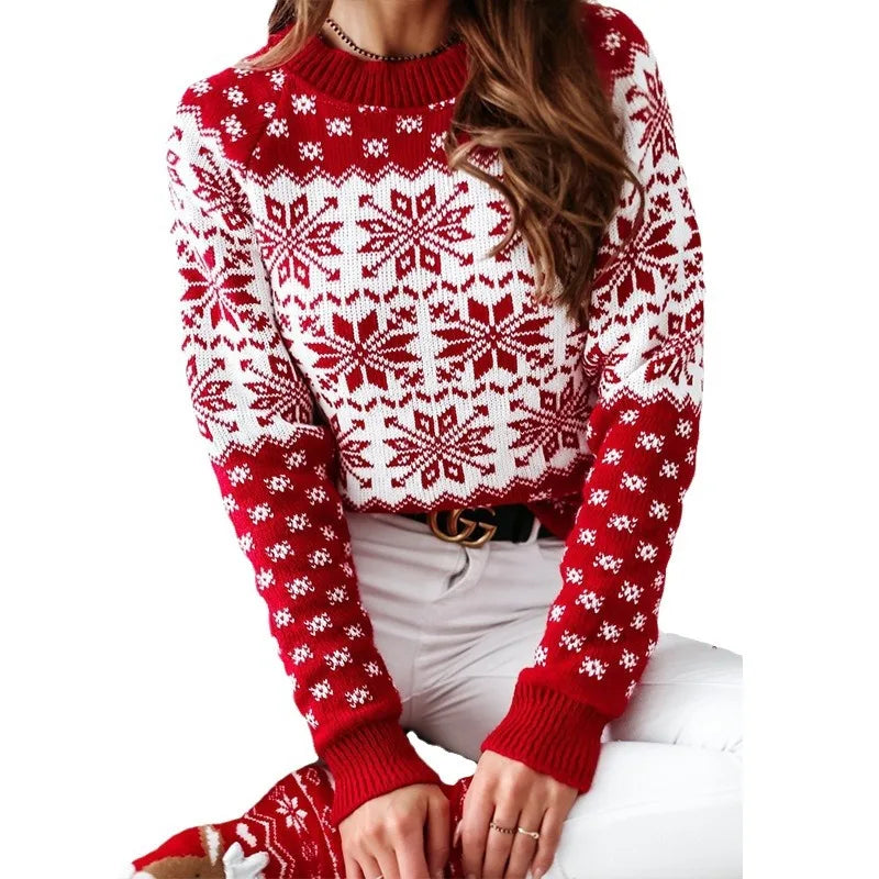 Women's Christmas Snowflake Knit Sweater