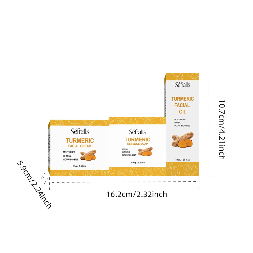 Séfralls Turmeric Skincare Set for All Skin TypesFirming moisturising deep cleansing anti-wrinkle nourishing blemish reduction
